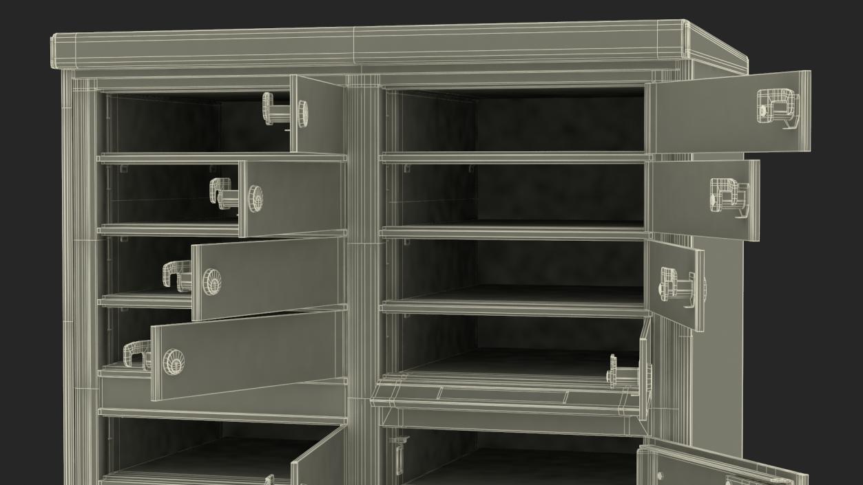 3D Black Sixteen Door Parcel Cluster Mailbox