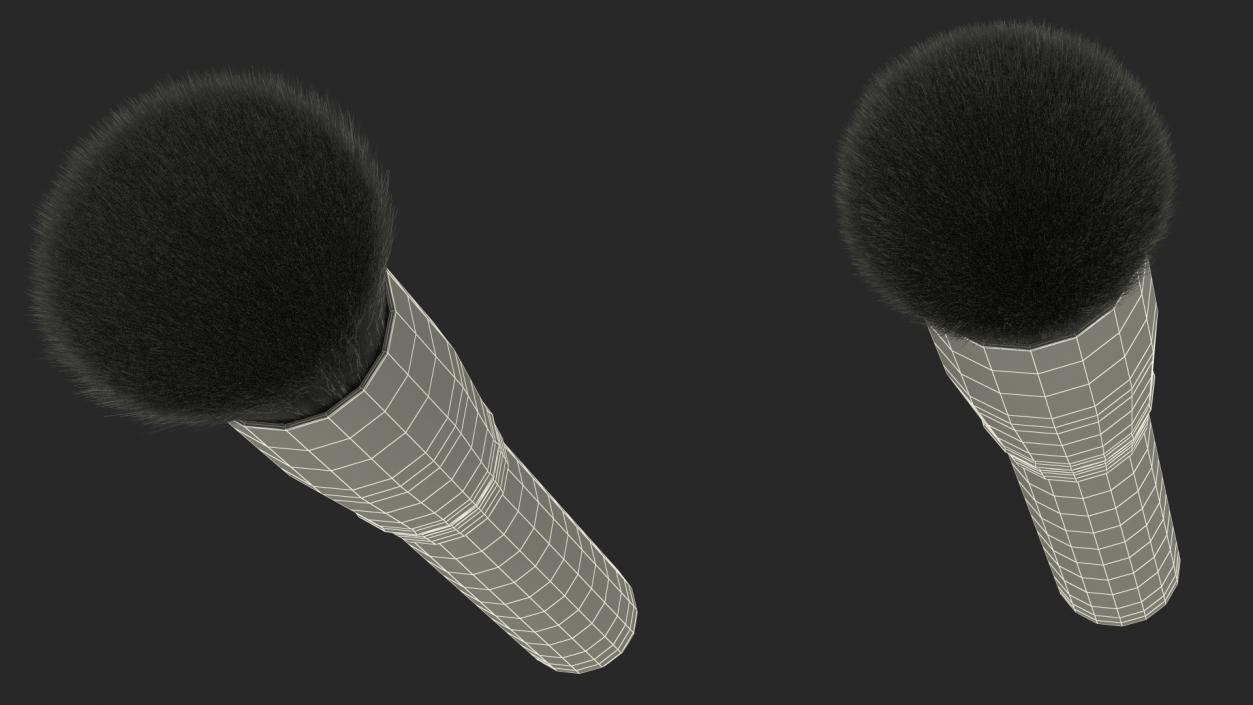 Round and Face Flat Brush Fur 3D model