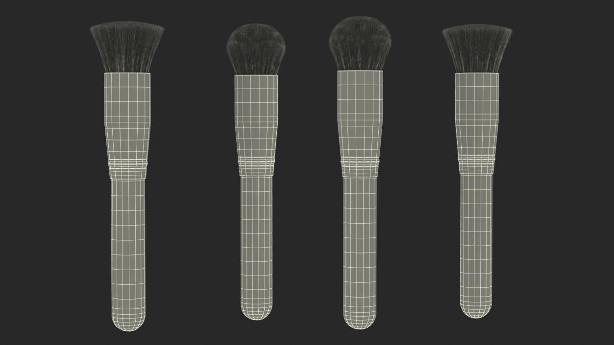 Round and Face Flat Brush Fur 3D model