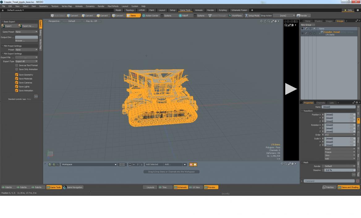 3D Crawler Tread model