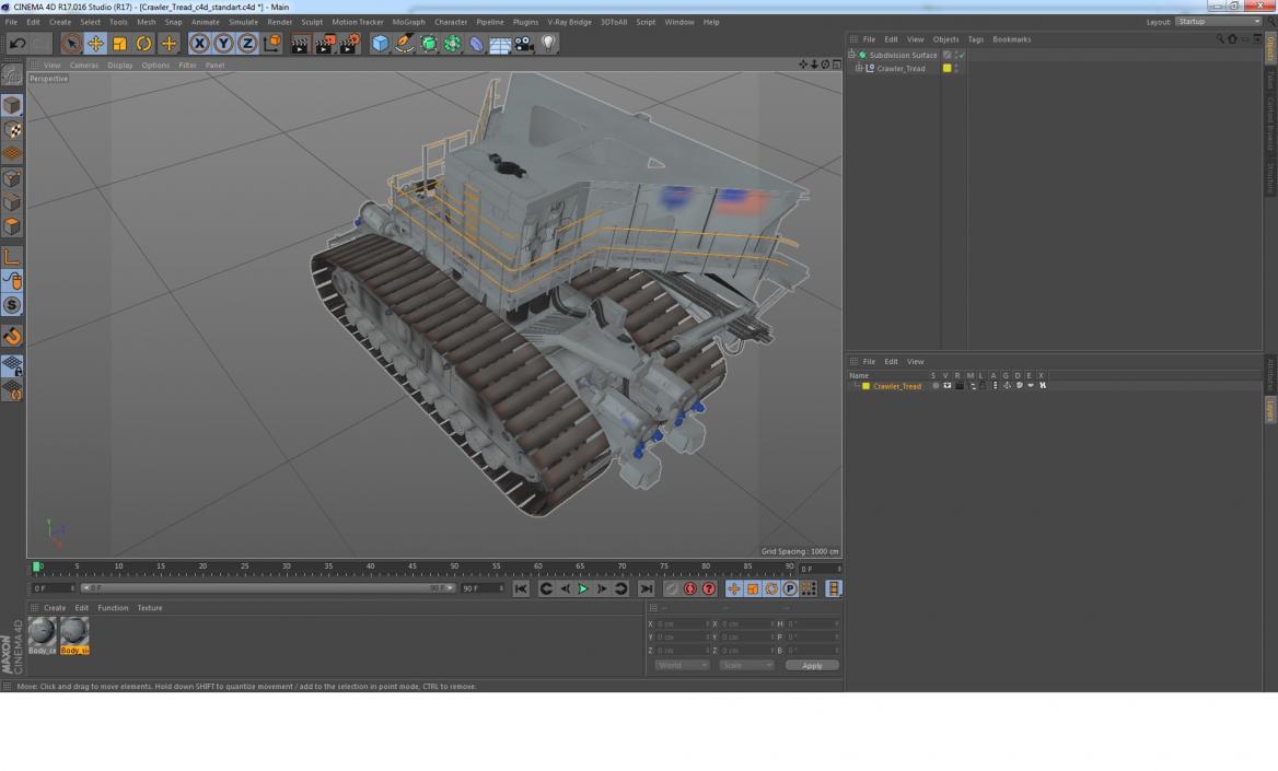 3D Crawler Tread model