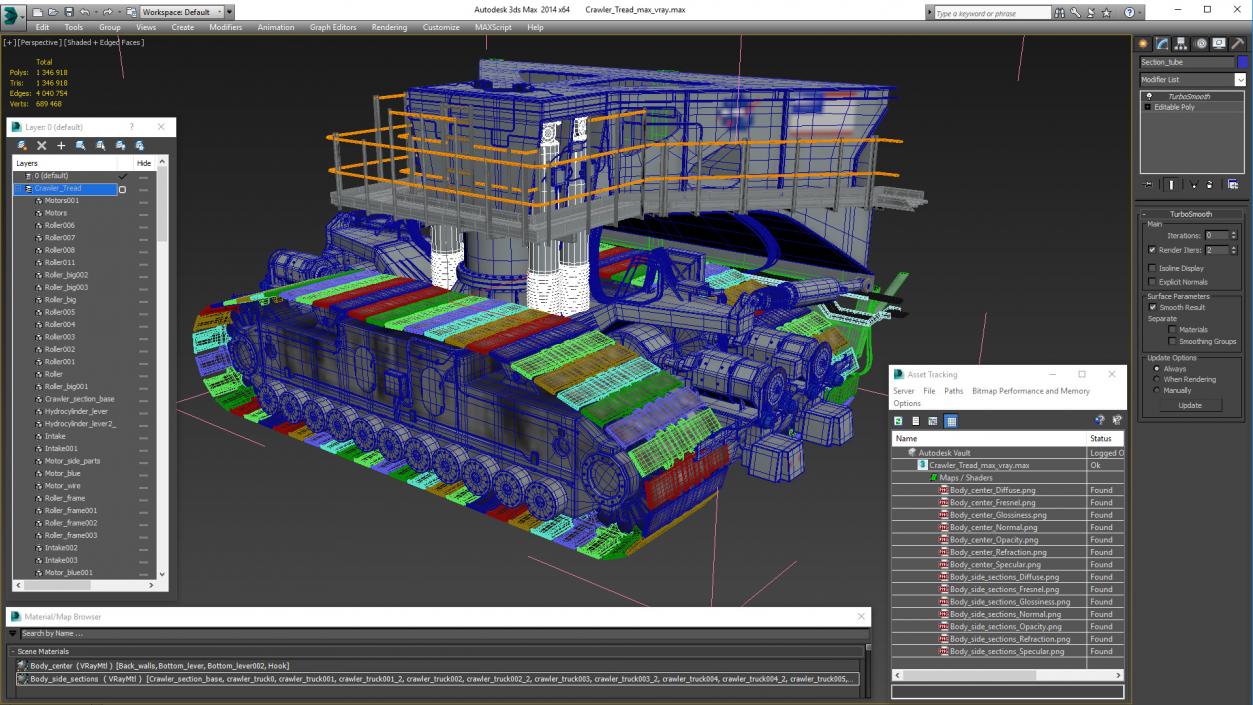 3D Crawler Tread model