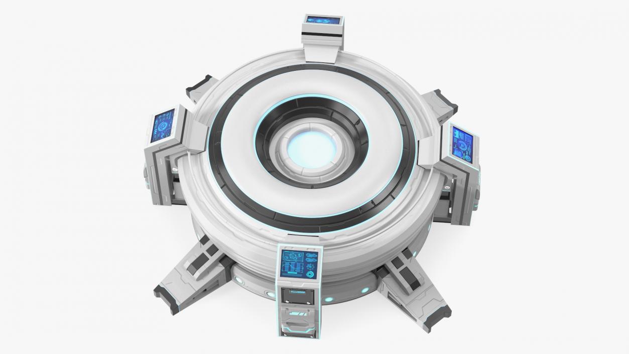 Futuristic Control Panel for Planet Exploration 3D