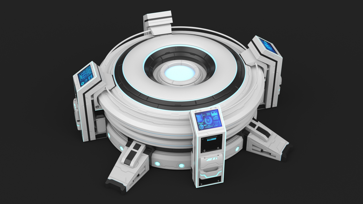 Futuristic Control Panel for Planet Exploration 3D