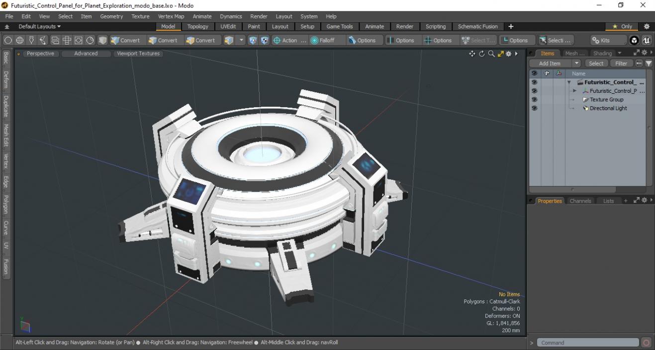 Futuristic Control Panel for Planet Exploration 3D