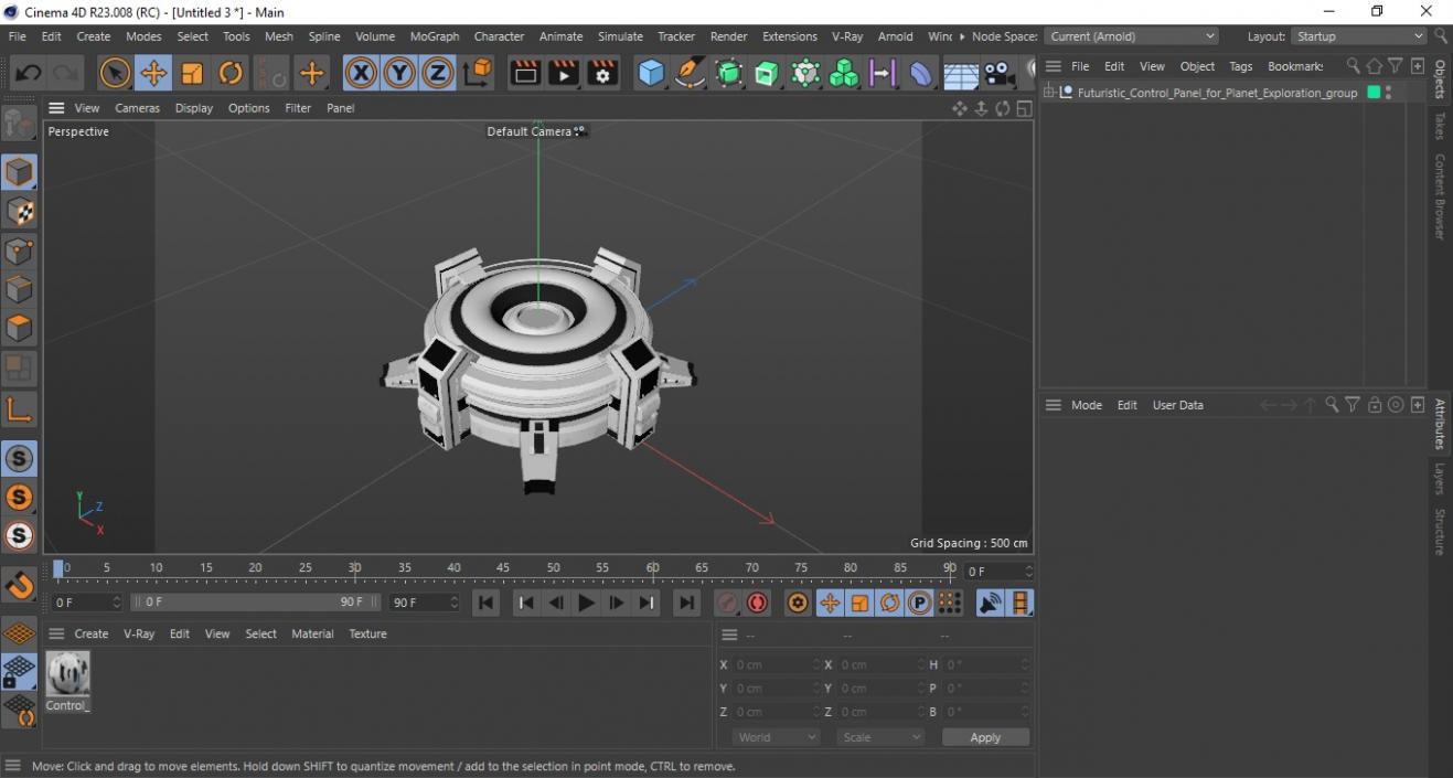 Futuristic Control Panel for Planet Exploration 3D