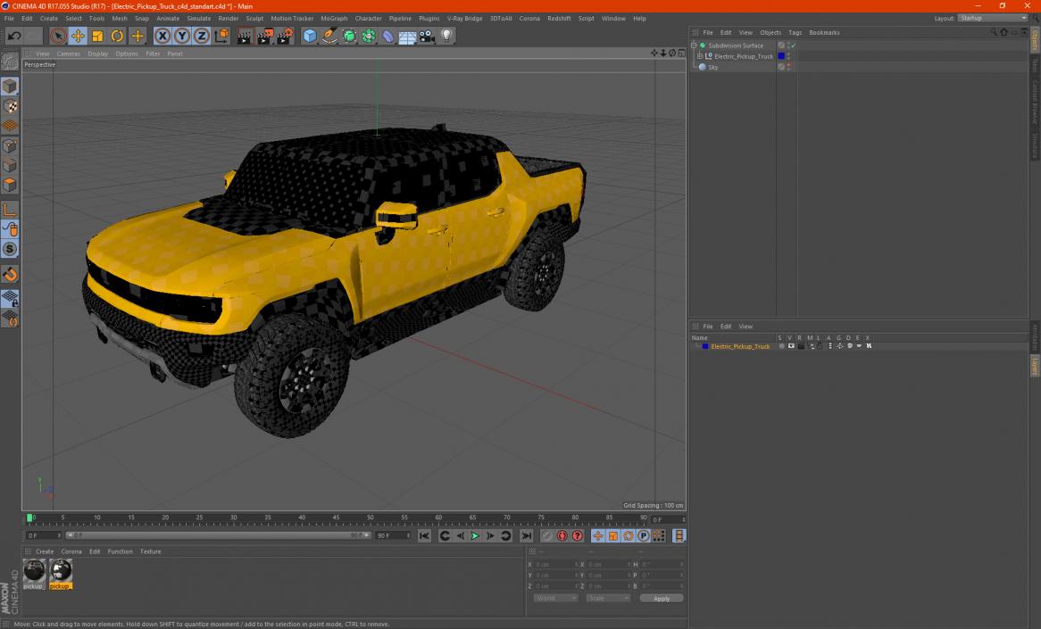 3D Electric Pickup Truck 2 model