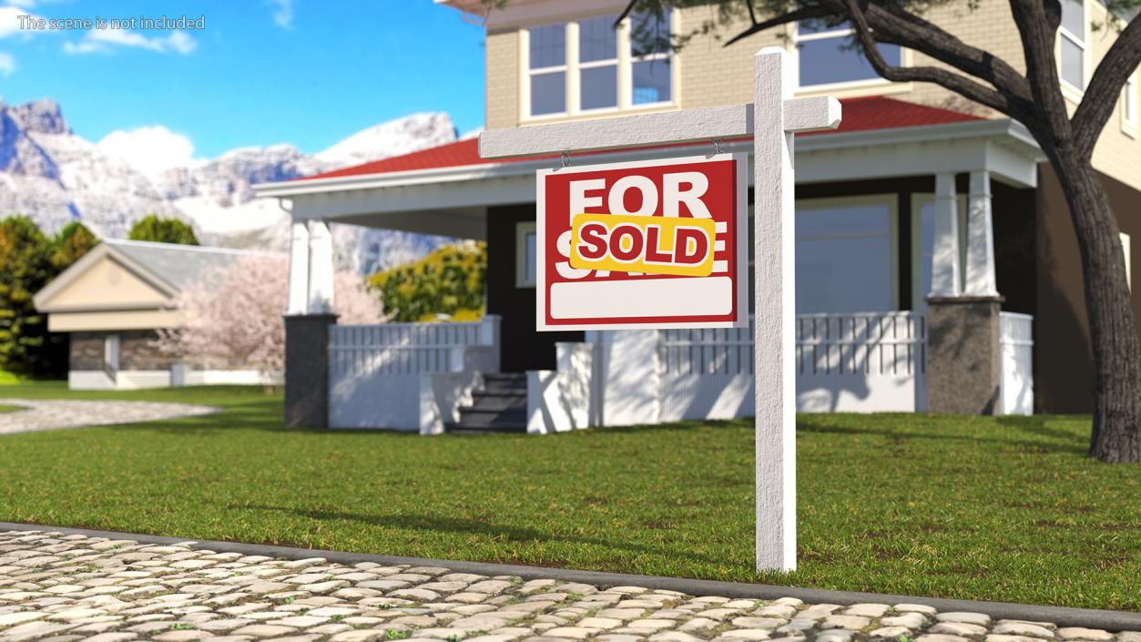 3D For Sale Sign Sold model