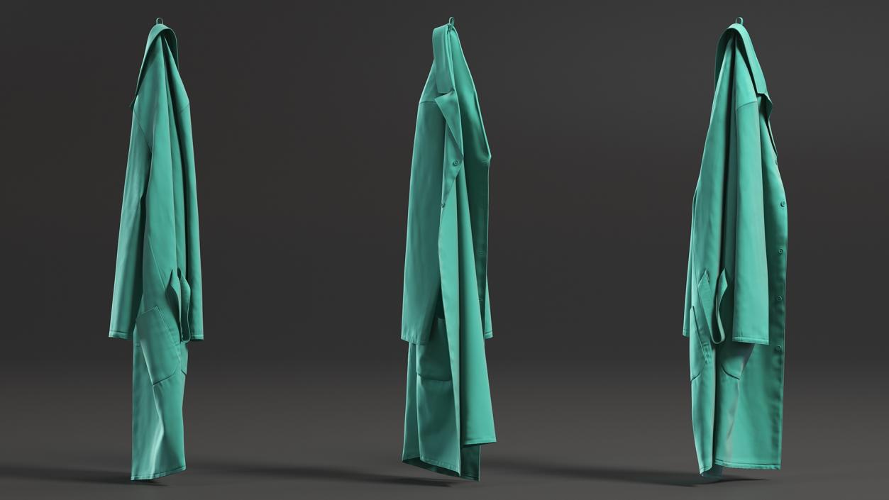 Green Hanging Lab Coat 3D