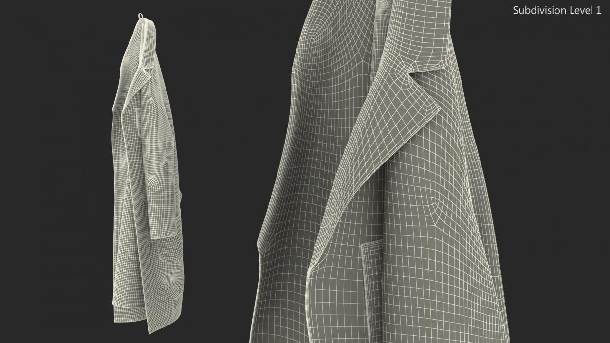 Green Hanging Lab Coat 3D