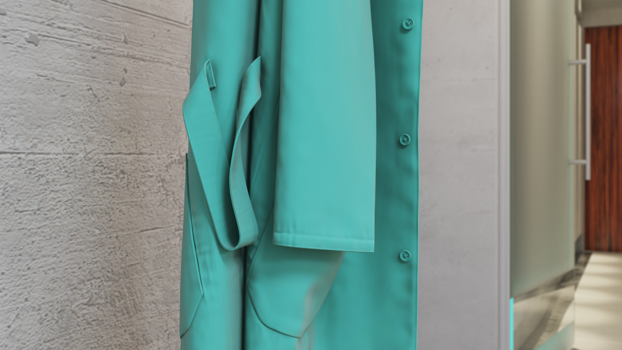 Green Hanging Lab Coat 3D