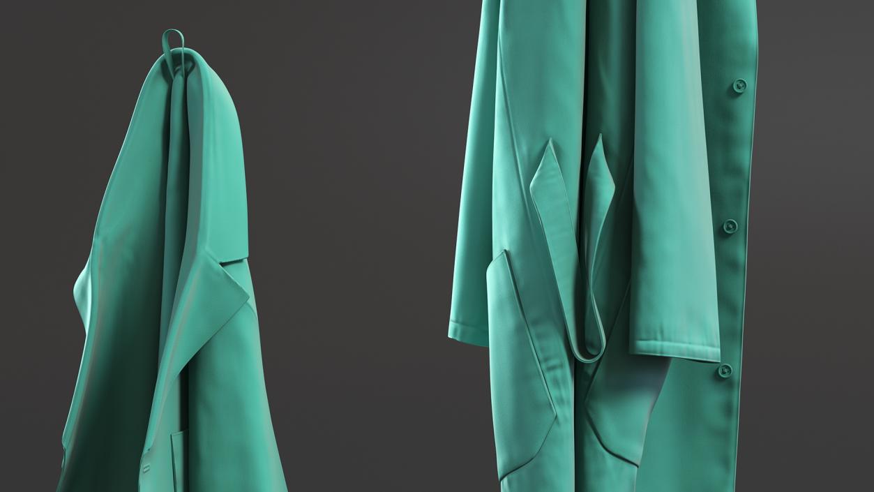 Green Hanging Lab Coat 3D