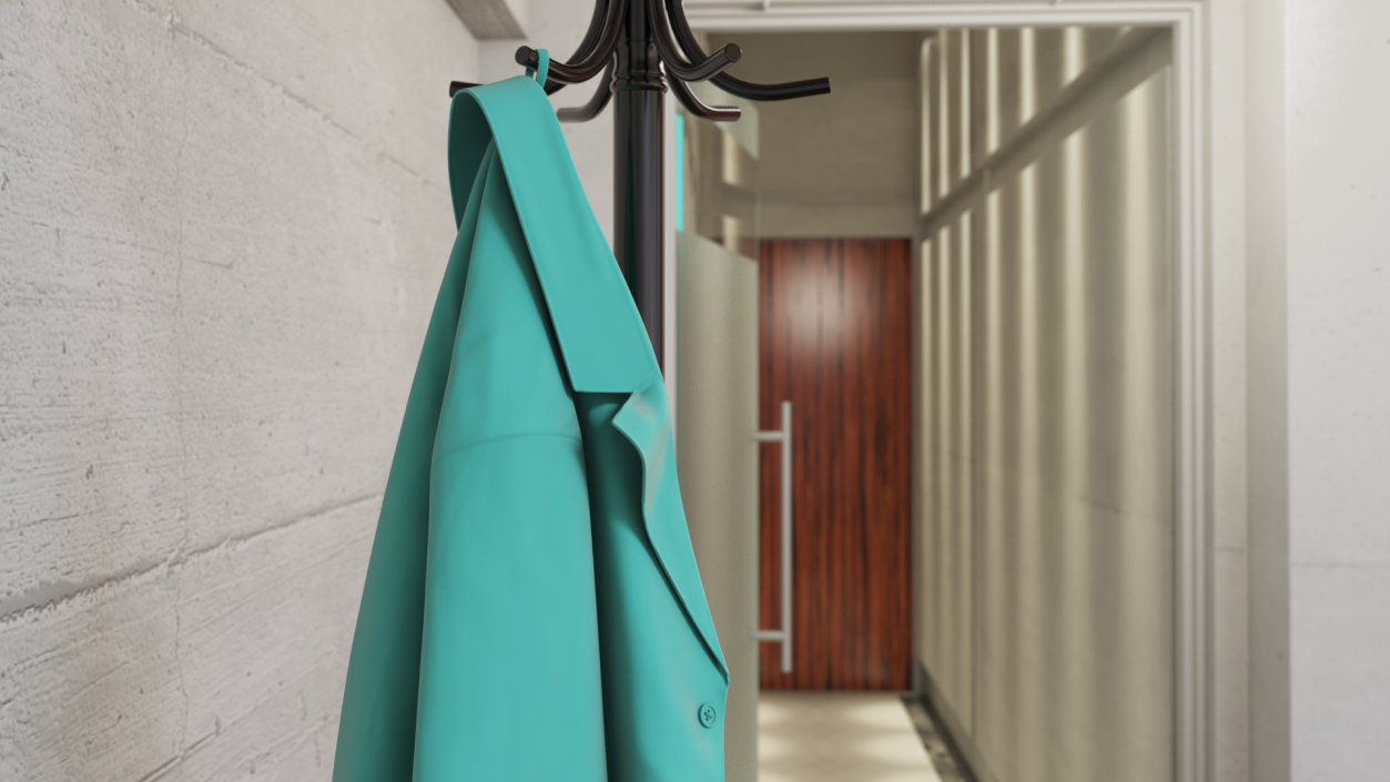 Green Hanging Lab Coat 3D