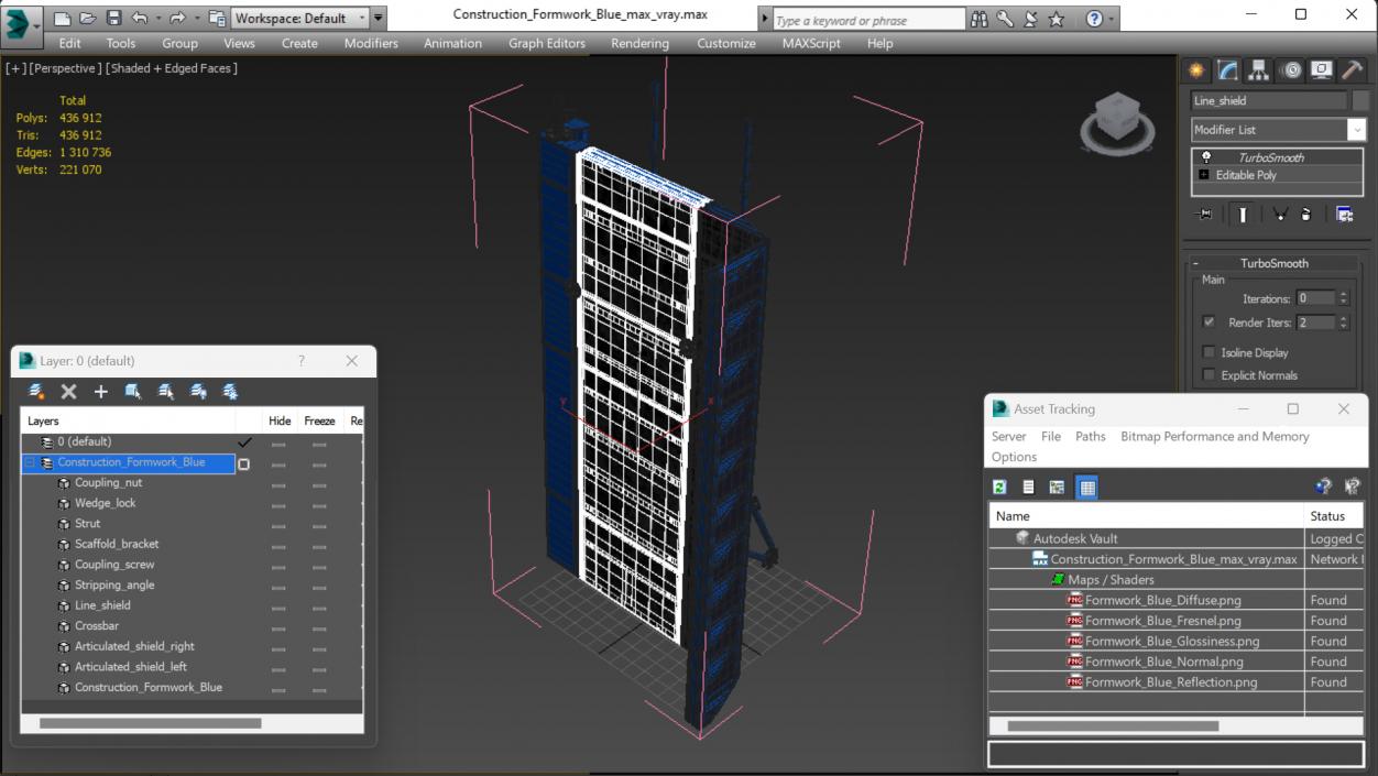 3D Construction Formwork Blue