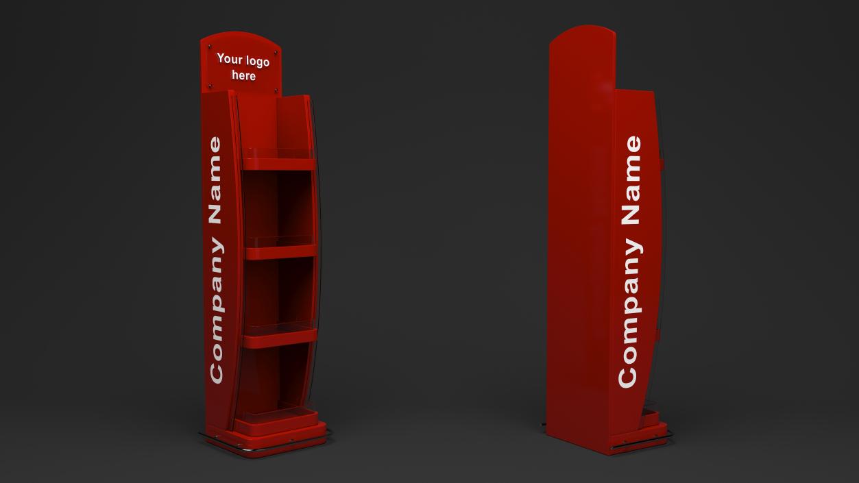 3D model Red Floor Display Stand Mockup