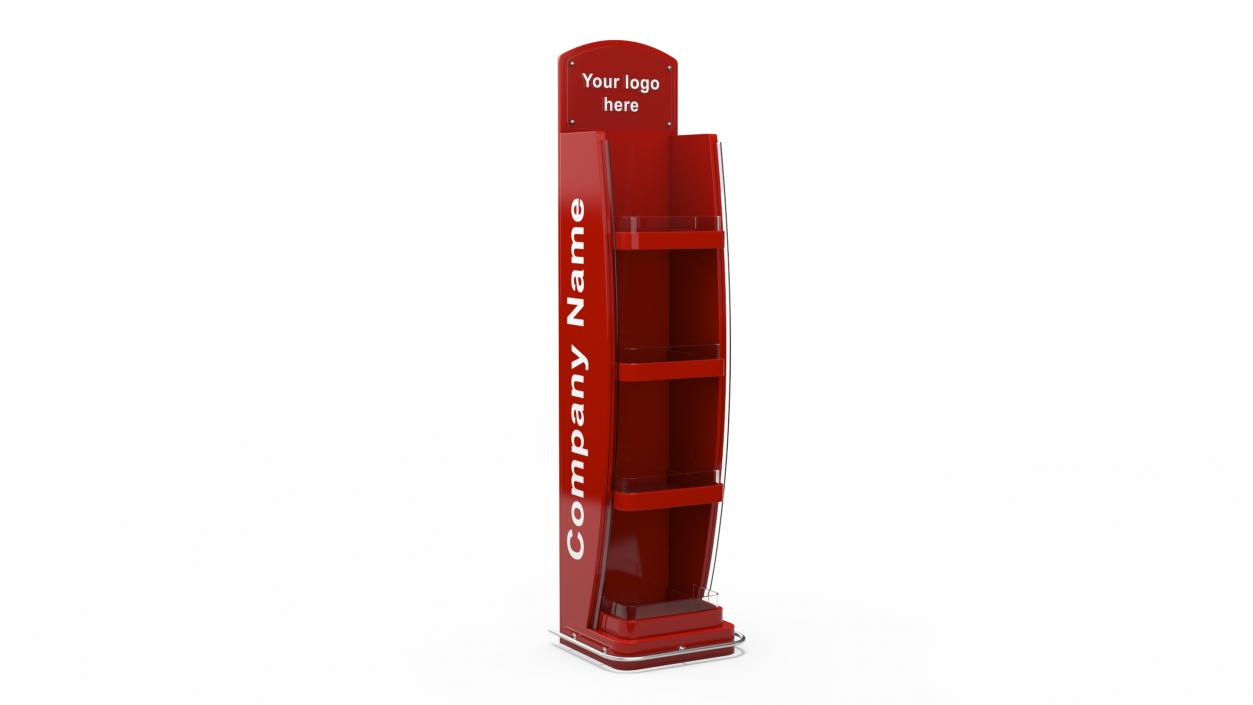 3D model Red Floor Display Stand Mockup