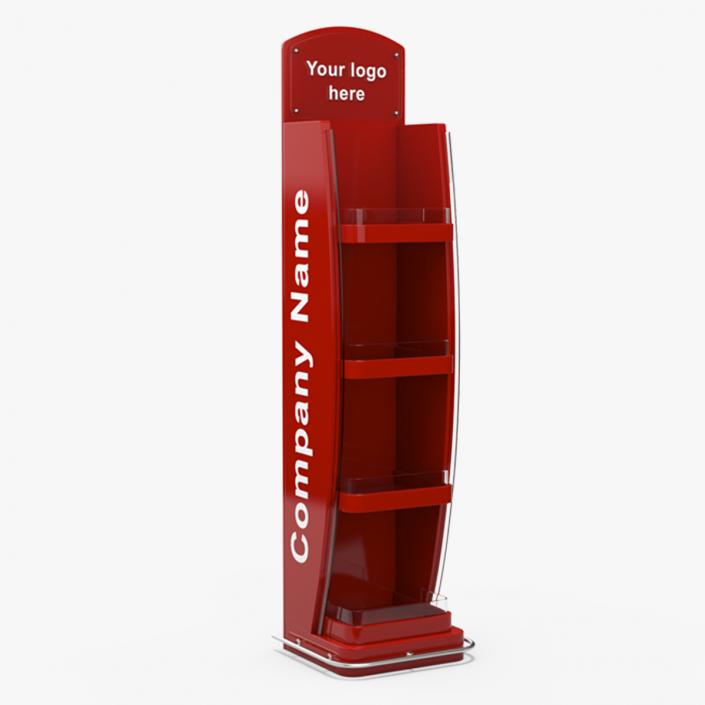 3D model Red Floor Display Stand Mockup