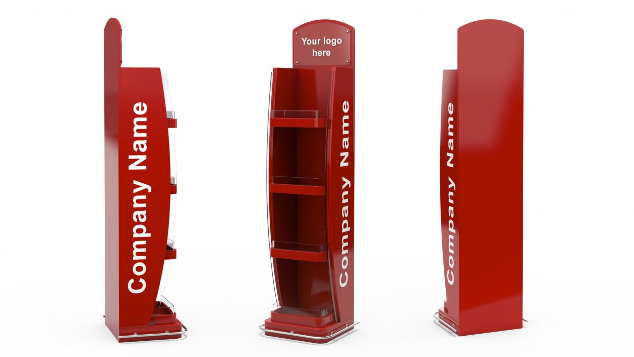 3D model Red Floor Display Stand Mockup