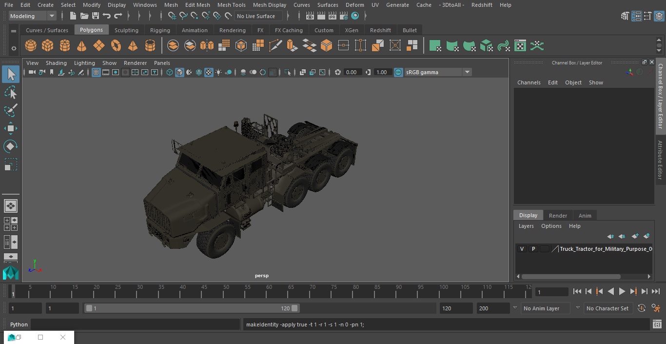 Truck Tractor for Military Purpose 3D model