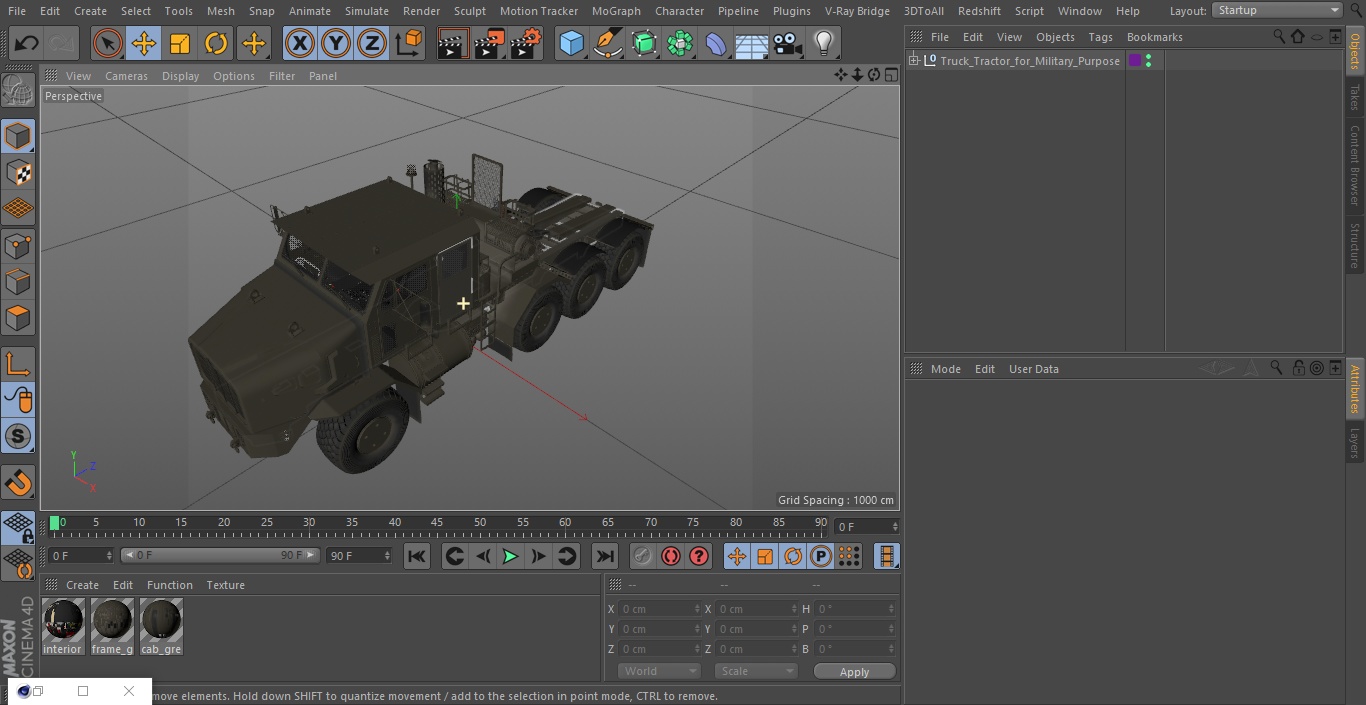 Truck Tractor for Military Purpose 3D model