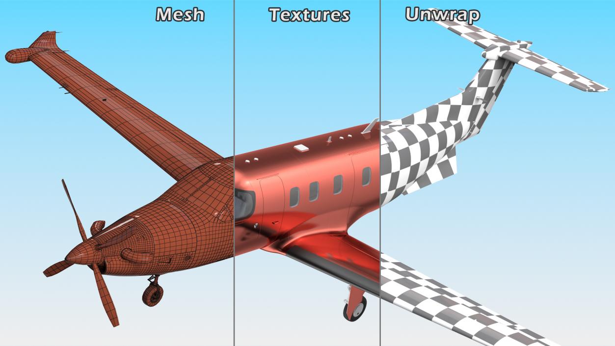 Turboprop Business Aircraft Rigged 3D model