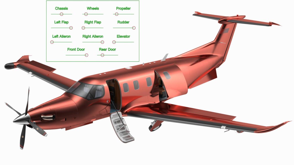 Turboprop Business Aircraft Rigged 3D model