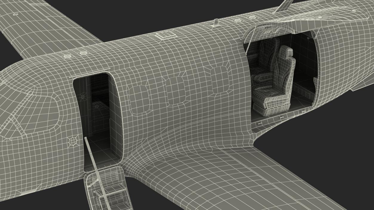 Turboprop Business Aircraft Rigged 3D model