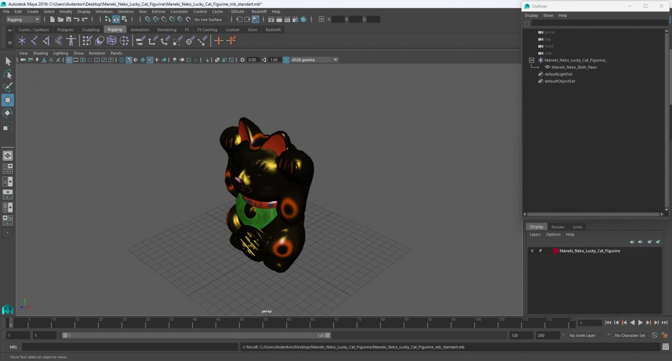 3D model Maneki Neko Lucky Cat Figurine