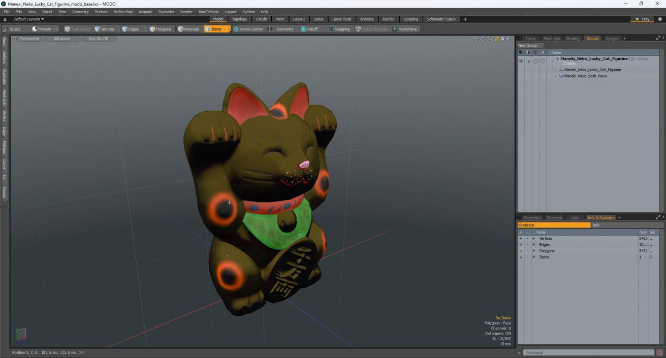 3D model Maneki Neko Lucky Cat Figurine