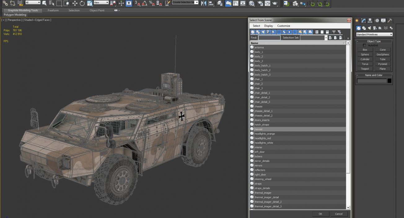 3D Fennek KMW 4x4 Armoured Vehicle