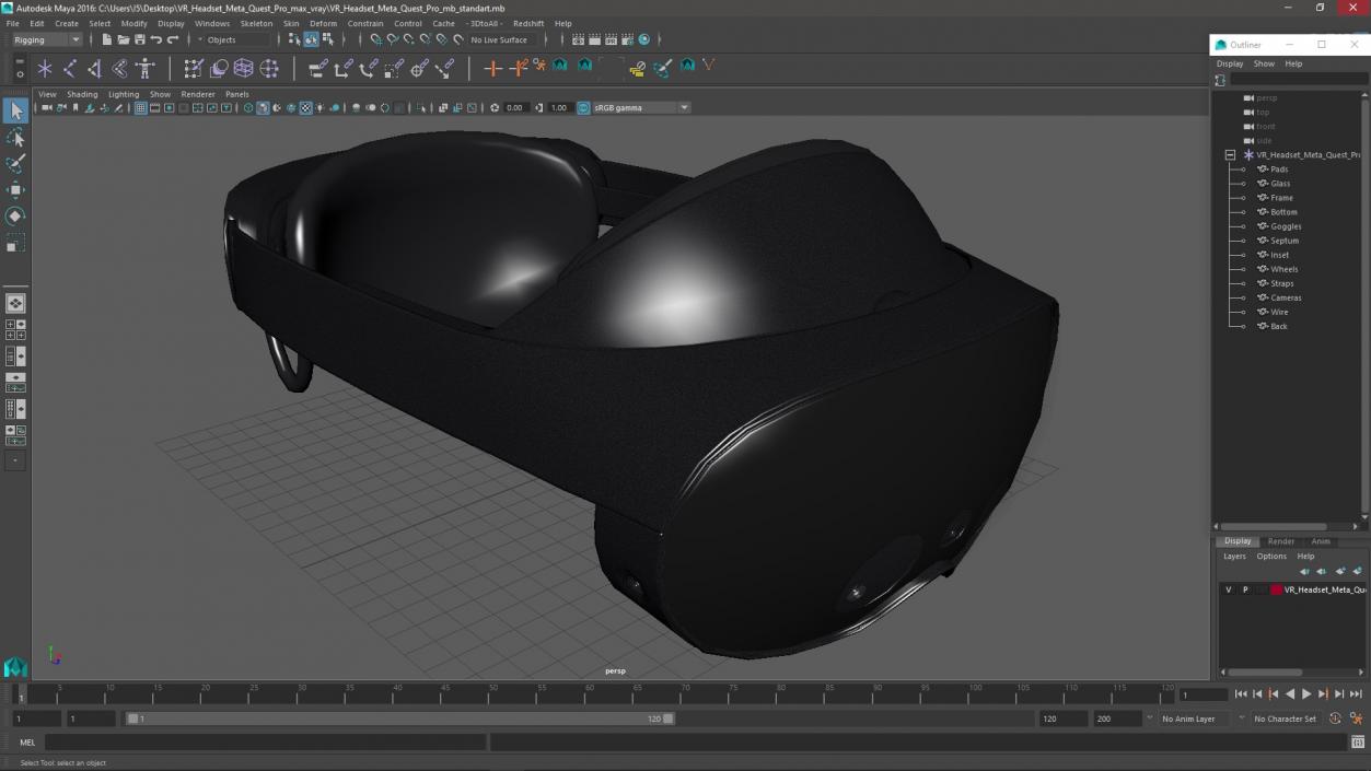 3D model VR Headset Meta Quest Pro