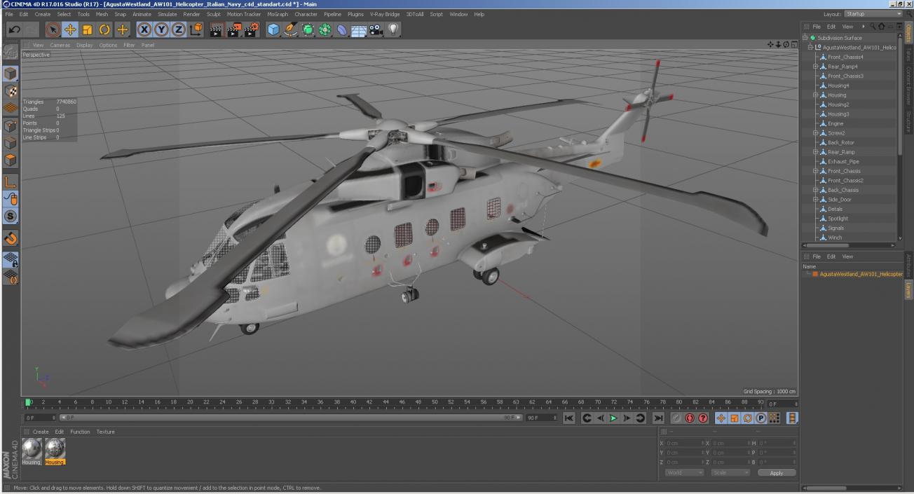 AgustaWestland AW101 Helicopter Italian Navy 3D model