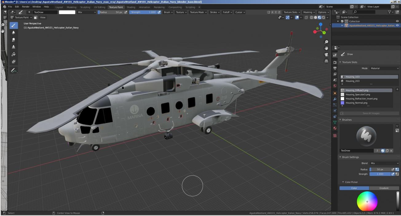 AgustaWestland AW101 Helicopter Italian Navy 3D model