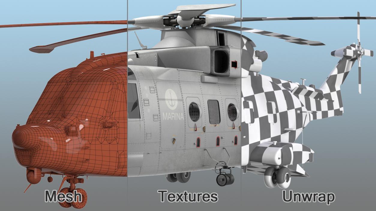 AgustaWestland AW101 Helicopter Italian Navy 3D model