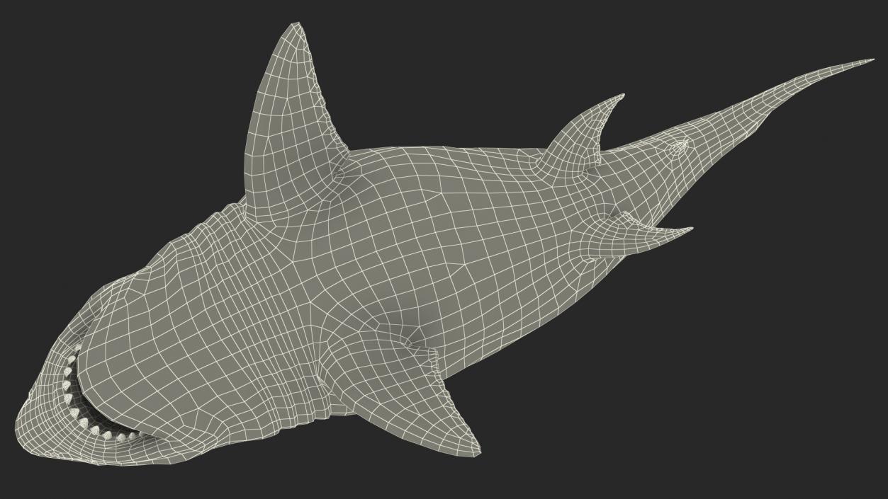 3D Megalodon Swimming Pose model