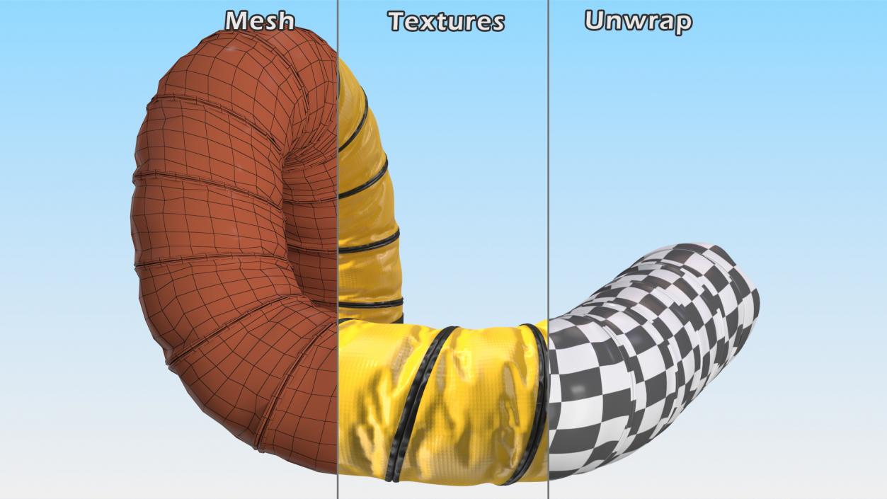 3D model Neoprene Coated Polyester Fabric Ducting Hose