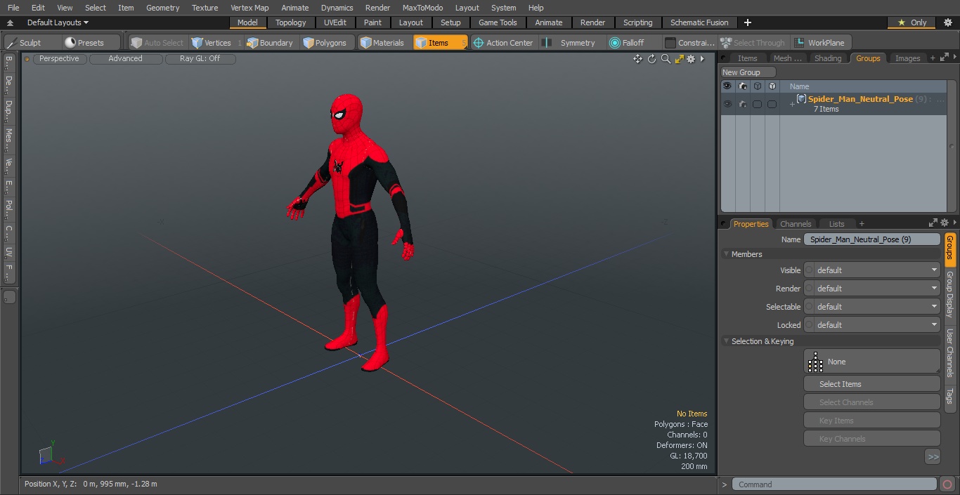 3D Spider Man Neutral Pose model