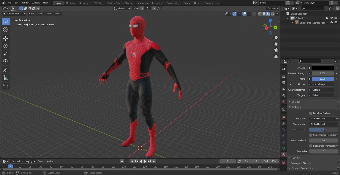 3D Spider Man Neutral Pose model