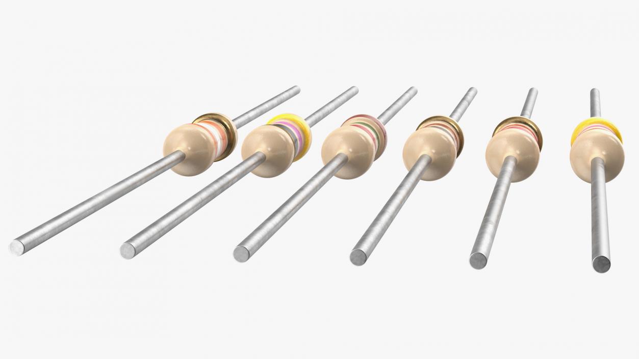 3D model Axial Lead Metal Film Resistors Set