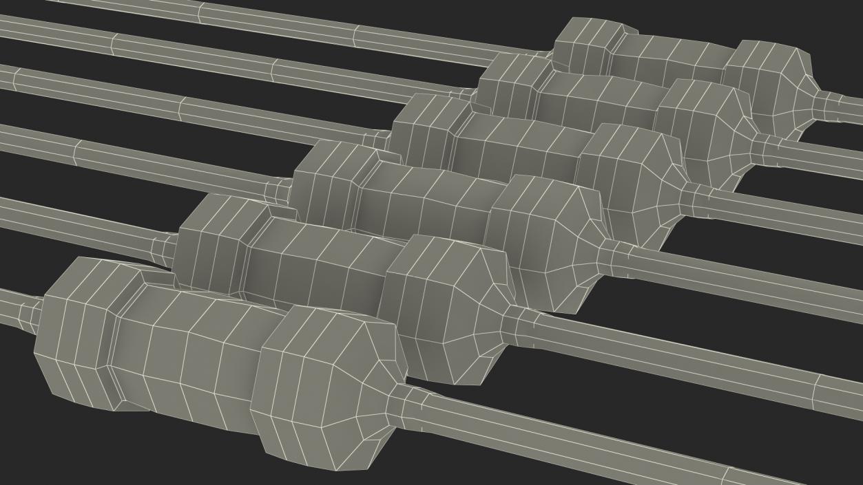 3D model Axial Lead Metal Film Resistors Set