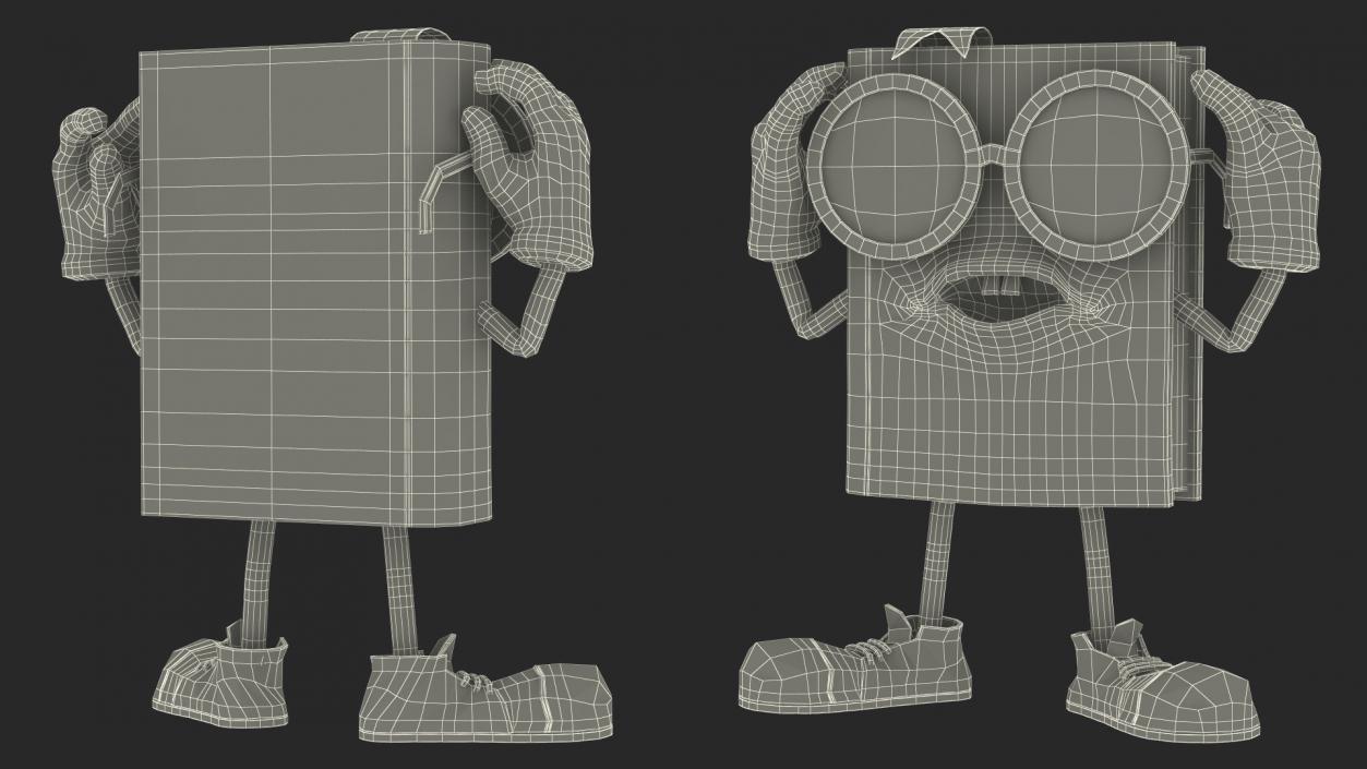 3D model Blue Book Character Weary Pose