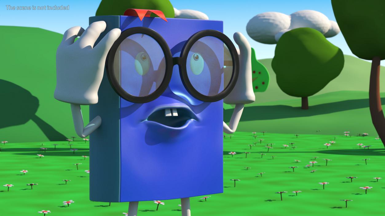 3D model Blue Book Character Weary Pose