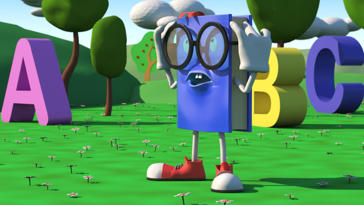 3D model Blue Book Character Weary Pose