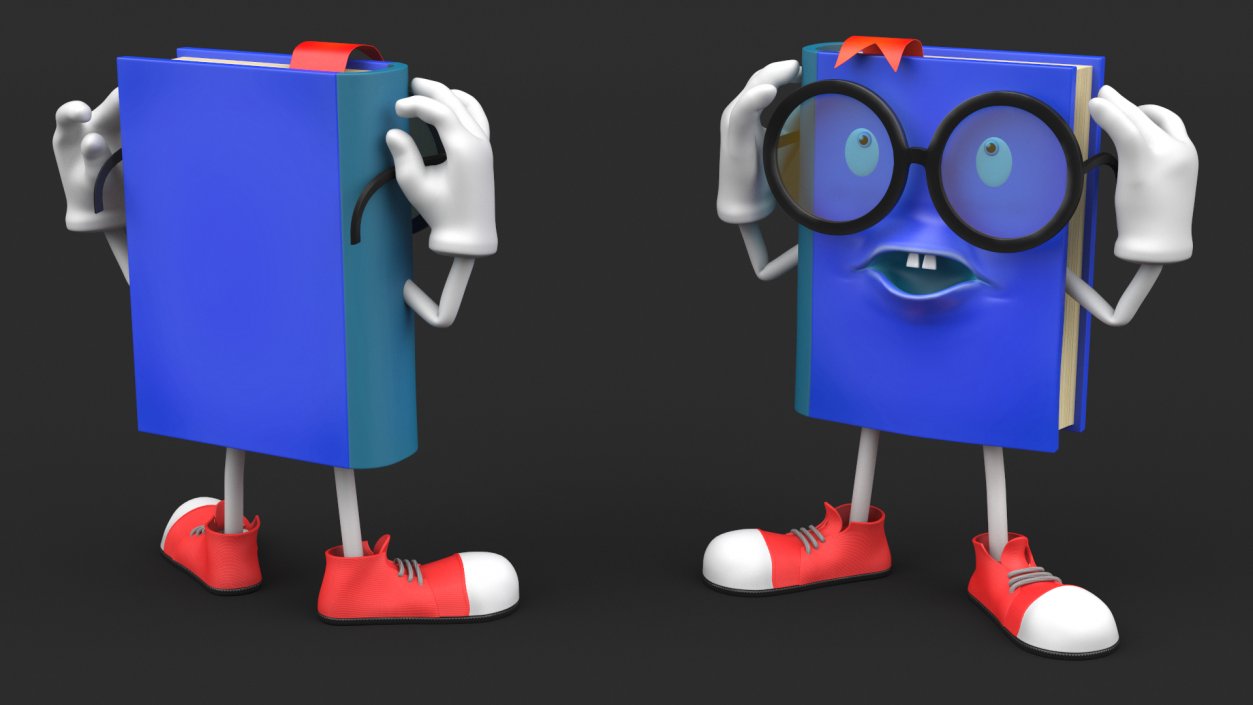 3D model Blue Book Character Weary Pose