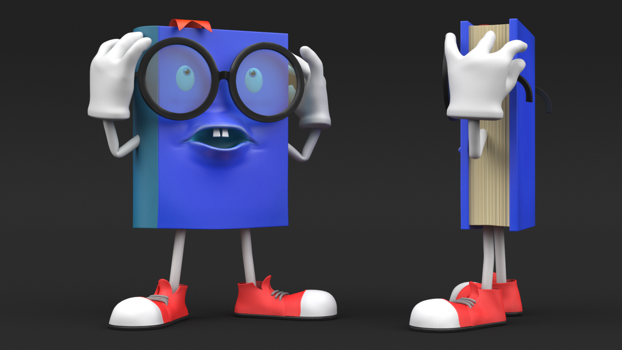 3D model Blue Book Character Weary Pose