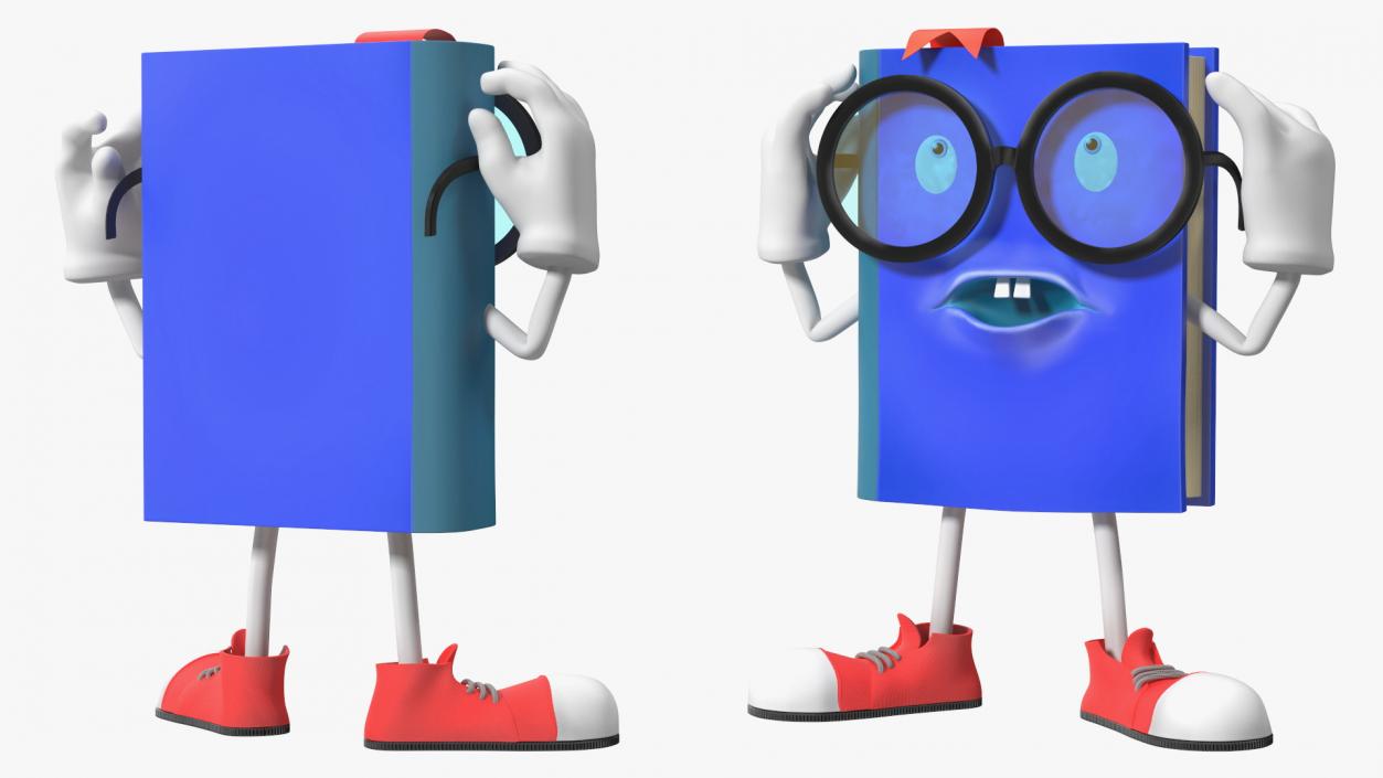 3D model Blue Book Character Weary Pose