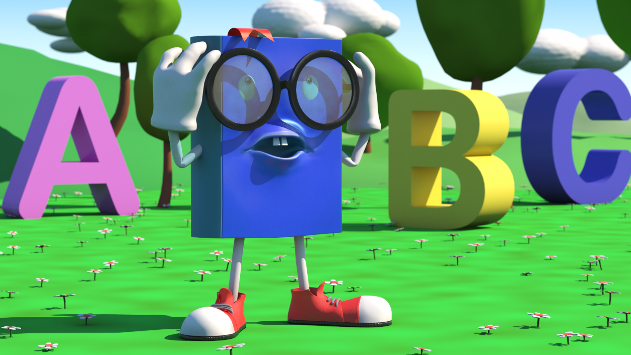 3D model Blue Book Character Weary Pose