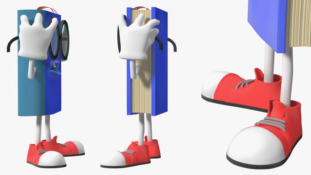 3D model Blue Book Character Weary Pose