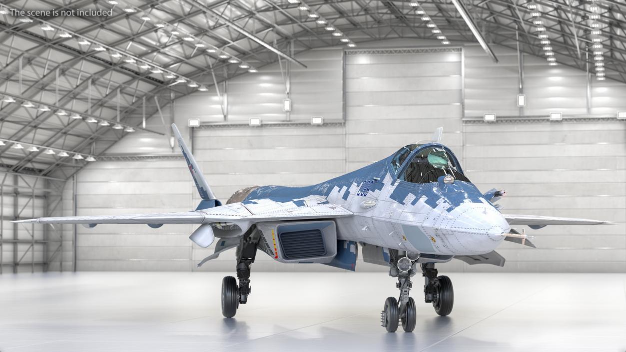 SU 57 Stealth Jet Fighter Pixel Camouflage 3D