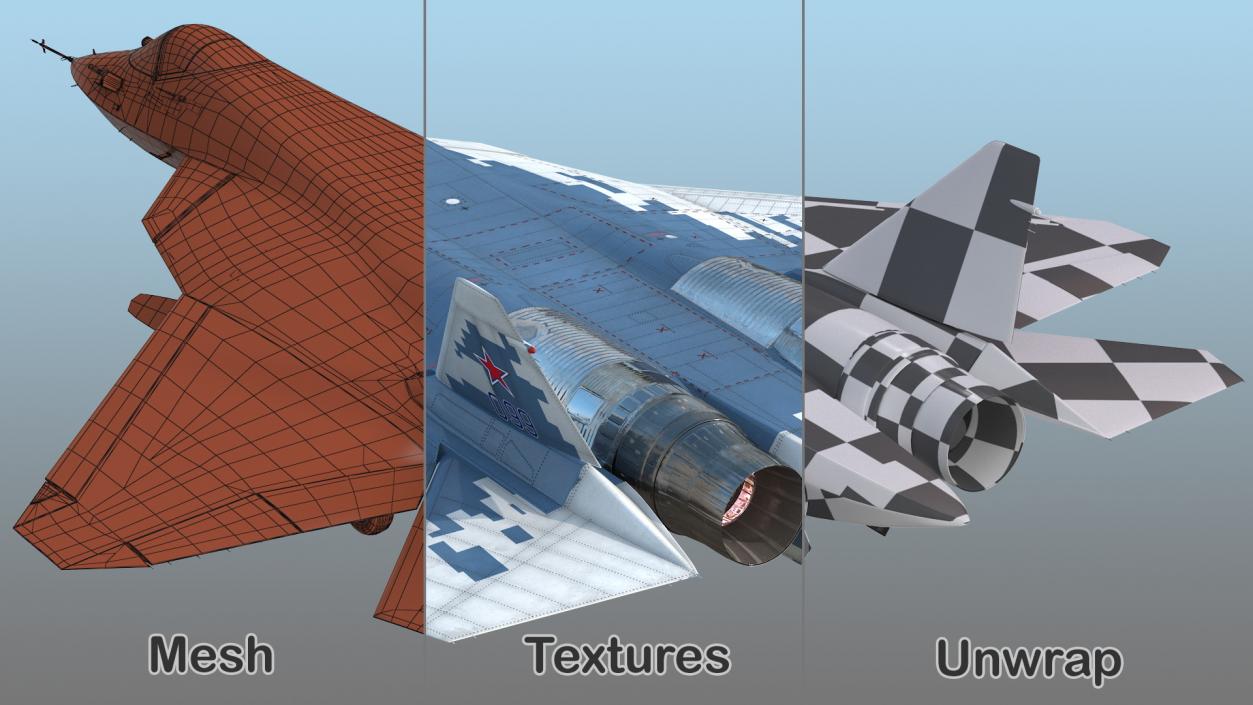 SU 57 Stealth Jet Fighter Pixel Camouflage 3D